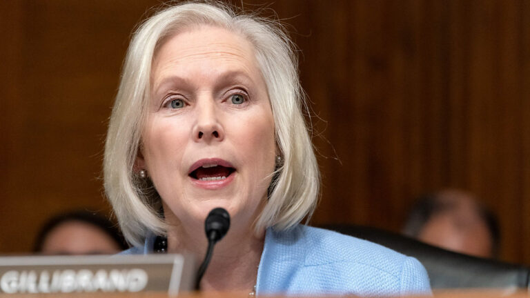 Sen. Kirsten Gillibrand, D-N.Y., asks a question during a Senate Special Committee on Aging hearing, Thursday, May 18, 2023, on Capitol Hill in Washington. (AP Photo/Jacquelyn Martin)